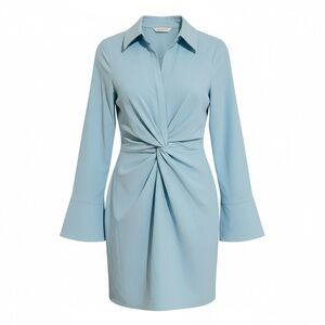 CINQ à SEPT McKenna Long Sleeve Twist Front Mini Dress, size 0 in Maritime NWT